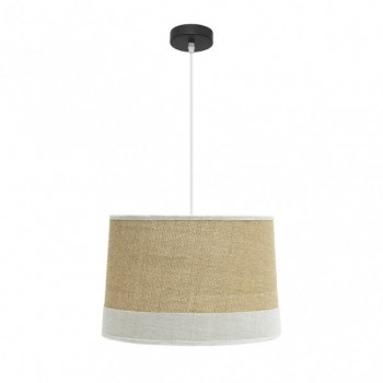 Distribuidor - Lâmpadas Diversas | Colgantes Moderno | COLGANTE TIETAR 1XE27 SACO/BLANCO REGX40X40 CM Ref: 186694001